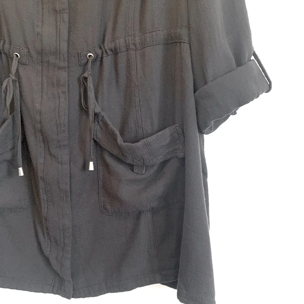 Torrid Anorak Hooded BLACK Chore Utility Jacket 4X